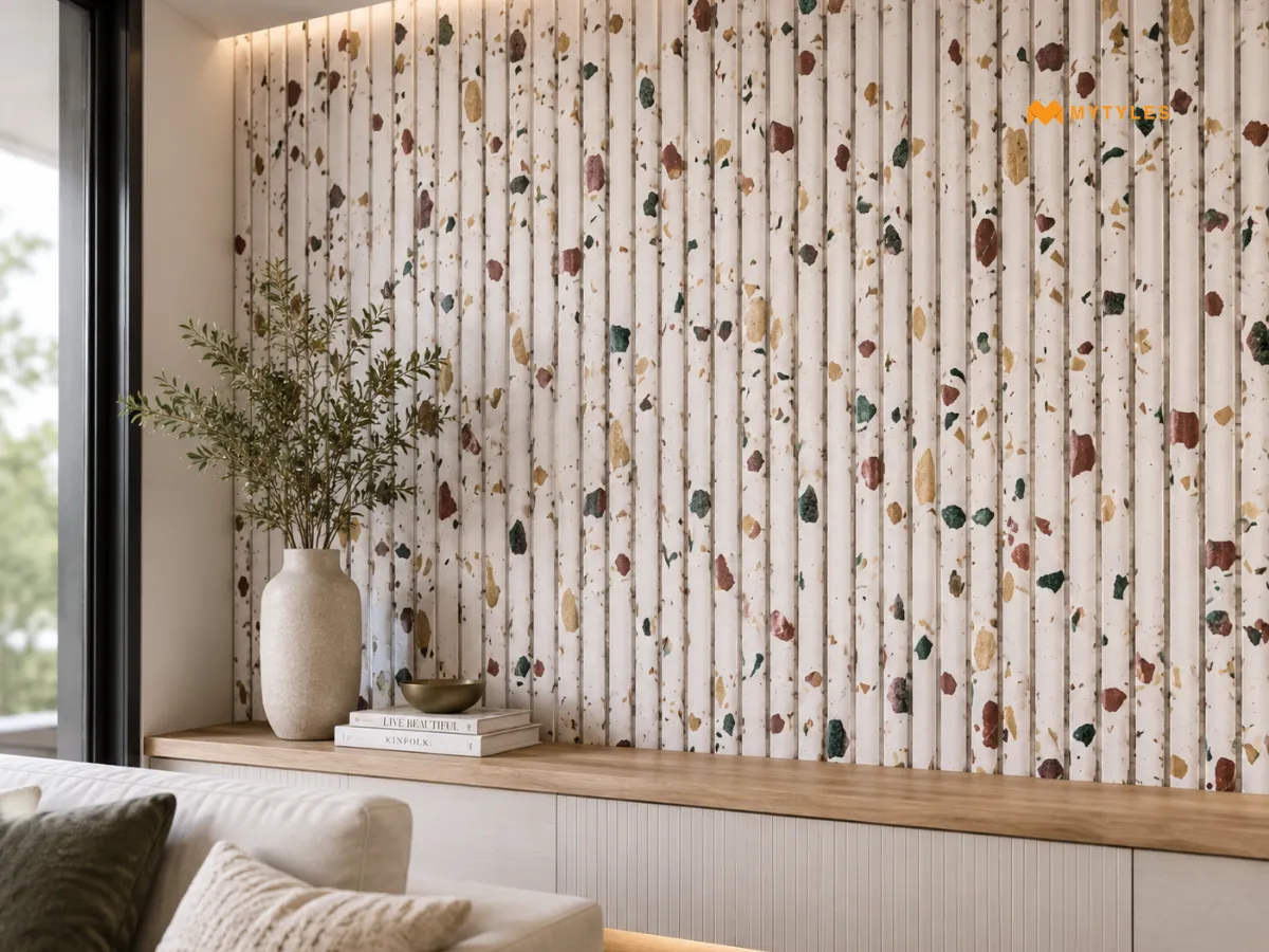 Imported White Terrazzo Mosaic Wall Tile